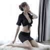 Lingerie Sexy Roupa de Secretária Ol Uniforme Profissional de Role-Playing Laço de Amarrar Bodycon Saia Curta Sexy Local de Trabalho