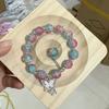 Pulsera de Jade Mariposa para Mujer, Pulsera de Cuentas Coloridas Dulces Estilo Ins, Regalo para Mejor Amiga, Fresca y Dulce