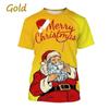 Camiseta de Santa Claus Estilo Popular Impresión 3D Regalo Navideño Divertido Casual Dibujos Animados Manga Corta Cosplay Ropa para Hombre