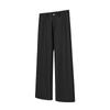 Calça de Alfaiataria Lisa de Corte Reto com Textura Floral em Fio Tr Blend, Adequada para Todas as Estações, Anti-Pilling, Caimento Fluido, Versátil, Casual, Longa, Tendência