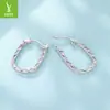 Yinziyun Original Sencillos y de Moda Pendientes de Flor de Coche de Plata de Ley S925 Pendientes Geométricos con Textura Personalizada Pendientes