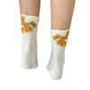Calcetines de Moda de Algodón Peinado, Dibujos Animados de Gato Huevo, Lindos, Hasta la Mitad de la Pantorrilla, Sin Costuras, Divertidos Calcetines de Trasero de Gato, Calcetines de Pareja