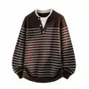 Colección nueva otoño/invierno transfronteriza: suéter de punto para hombre, cuello redondo, estilo de dos piezas, jersey, capa base, prendas de punto modernas y casuales, ropa exterior