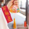 [Qian Li] Colgante de bolsita del zodiaco con bordado de animal en el cuello, accesorios Hanfu, monedero, venta al por mayor