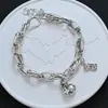 Pingente de coração urso grafite pulseira retrô personalidade acessórios explosivos transfronteiriços joias de nicho ins temperamento atacado