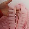 Malla plisada de doble capa rosa con palabra I, lentejuelas, encaje, accesorios de ropa, cortina, tela para muñecas, fabricantes de bricolaje