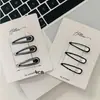 Clipe de cabelo BB preto e branco de linha simples de alto nível, novo grampo básico versátil para franja, grampo de cabelo quebrado, acessórios de cabelo
