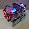 Caja de Host de Computadora con Fuente de Alimentación Montada Abajo Estilo Abierto Itx Matx Vidrio Acrílico Transparente DIY Escritorio Simple