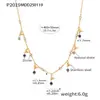 Duoduo de Arroz Moda Europeia e Americana Colar de Pérolas de Água Doce Aço Inoxidável Feminino Corrente de Clavícula Zircônia Lapis Lazuli Feito à Mão