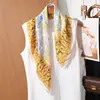 Lenço Quadrado Elegante Floral 70cm para Mulheres, Lenço de Seda Suave e Gracioso, Novo Lenço Decorativo Versátil de Primavera e Verão, Lenço de Pescoço para Mulheres
