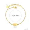 Pulsera de cuentas de semillas de esmalte de colores para joyería transfronteriza, pulsera versátil simple de oro de 18 quilates con forma de cruz, corazón, elefante para mujer