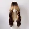 AliExpress red de rosas transfronteriza peluca para mujer Tiktok shopee degradado seda mate onda de agua cabello rizado en stock