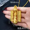 Pingente Vietnamita Banhado a Ouro do Deus da Riqueza, Novo Estilo Chinês com Cravação de Zircônia, Colar Cilíndrico Abridor para Mulheres, Acessório Moderno e Durável que Mantém a Cor