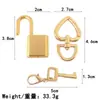 Chaveiro com cadeado quadrado em formato de coração, pingente de chave, fecho de mola, ferragem de bolsa, acessório para bolsa, decoração de bolsa