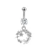 Popular Europeo y Americano Acero Inoxidable Luna Clavo de Ombligo Venta al por Mayor Moda Simple Exquisito Mariposa Anillo de Ombligo Joyería de Piercing Corporal