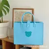 Bolsa de oso de fieltro bolso de mano de fieltro bolsa de mano bolsa de mano monocolor simple bolsa de compras gran capacidad bolsa portátil