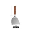 Espátula de cocina de acero inoxidable con mango de madera, espátula para teppanyaki, espátula ranurada, espátula para bistec, espátula triangular, espátula para pizza, espátula de mano para panqueques