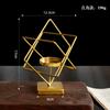 Porta-velas nórdico simples de luxo leve dourado criativo linhas geométricas ferro decoração de casa metal adereços para fotos