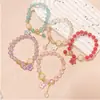 Nova Pulseira de Trevo Flor de Cinco Pétalas Temu Xiyin Venda Quente Transfronteiriça Moda Simples Explosão Contas Pulseira de Vidro
