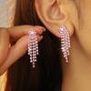 Brincos Simples Europeus e Americanos Versáteis para Rosto Pequeno com Borla de Diamantes Completos para Mulheres Design de Nicho Sofisticado Brincos Elegantes e Joias de Orelha
