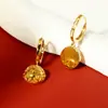 Pendientes de Moneda Hueca de Plata de Ley 925 para Mujer en Vivo de Tiktok, Pendientes Minimalistas Retro de Lujo de Gama Alta al por Mayor