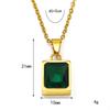 Collar de Acero de Titanio de Alta Gama con Diamantes Incrustados de Marca Cuadrado Simple de Moda para Viajeros Caliente en Europa y América Colgante Versátil Nicho Oro de 18k