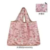 Bolsa de proteção ambiental de desenho animado feminina portátil para compras de supermercado fofa japonesa dobrável à prova d'água leve grande capacidade para compras de supermercado