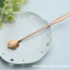 Colher de aço inoxidável criativa alça longa colher de flores em forma de coração colher de café colher de mistura flor de cerejeira rosa colher presente de casamento