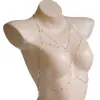 Cadena de pecho sexy de moda transfronteriza cadena de diamantes destellantes cadena corporal de aleación de nicho accesorios de bikini súper picantes estilo europeo y americano para mujeres