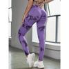 Esportes transfronteiriços europeus e americanos Tie-dyeing Calças de ioga Pêssego feminino Hip-lifting cintura alta abdominal Slim-fit Fitness Pants