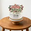 Banderín navideño y de cumpleaños transfronterizo, decoraciones para fiestas con temática de muñeco de nieve, banderín de letras, adornos colgantes en espiral, adornos para pasteles y arreglos decorativos