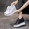 2025 Primavera & Outono Novo Estilo Salto Anabela Interno Impermeável Plataforma Top Baixo Mocassins Casuais de Amarrar Esportivos Sapatos Femininos