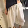Pantalones blancos cropped simples y casuales para mujer, pantalones anchos versátiles de ajuste relajado para verano, pantalones de pijama, pantalones casuales adecuados para usar al aire libre