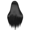 Peluca Transfronteriza Africana para Mujer, Moda Europea y Americana, Flequillo de Raya Media, Cabello Largo Liso, Peluca de Fibra Química, Fabricante de Cobertores para la Cabeza, Stock Listo al por Mayor
