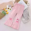 Pantalones Acampanados Casuales para Niñas Estilo Primavera y Otoño Pantalones Largos para Niñas Moda Infantil Pantalones de Dibujos Animados Versátiles y Modernos