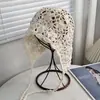 Novo Chapéu de Lã Tricotado Vazado Feito à Mão para Mulheres, Fino Respirável Estilo Étnico com Franjas Chapéu Pulôver para Primavera e Outono