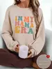 Luneh Camiseta Casual para Mujer con Estampado de Slogan Cuello Redondo Manga Larga S
