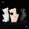 Molde de Cabeza de Maniquí de Plástico con Joyería de Media Cara para Exhibición de Fotografía de Joyería