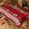 A toalha de mesa de Natal é à prova d'água, à prova de óleo, lavável e resistente ao calor, criando uma atmosfera de Ano Novo para a mesa de jantar e a mesa de centro, com um tema festivo