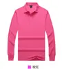 Camisa polo de manga larga, hecha de algodón piqué, con un diseño de color liso, adecuada para primavera y otoño, una camisa de trabajo business casual, y se puede personalizar con estampado de logo para venta al por mayor