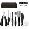 Juego de 8 piezas de lima de acero inoxidable de fábrica para pies para eliminar callosidades de piel muerta, cuchillo para raspar pies, plato para frotar pies, herramienta de pedicura