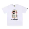 Camisetas de Marca de Moda Transfronteriza para Parejas para Hombres y Mujeres, Camiseta de Manga Corta con Cuello Redondo y Letras Digitales para Hombre, Cabeza de Mono Bape, Camiseta de Manga Corta para Mujer de Comercio Exterior