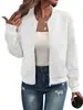 Comercio Transfronterizo Europeo y Americano de Amazon Otoño/Invierno 2026 Nueva Chaqueta de Color Sólido con Cremallera y Cuello de Béisbol Abrigo Casual para Mujer