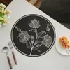 Manteles Personalizados de Lujo Accesibles con Estampado de Rosas, Elegantes Manteles Occidentales de PVC, Manteles de Mesa con Estampado en Caliente para Hotel y Hogar, Manteles Aislantes para Mesa de Comedor