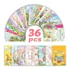 Conjunto de 36 Cartões Ilustrados com Tema de Páscoa, Cartões de Mensagem Festiva, Decoração de Parede, Materiais para Diário, Cartões Postais