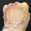 Plata de Ley S925 Plata Lisa Mariposa Azul Quemado Etiqueta Colgante Pulsera de Cristal Collar Tejido Finamente Accesorios Hechos a Mano para DIY