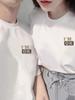Camiseta de Verano Fresca de Seda de Hielo Estilo Hong Kong para Hombres y Mujeres Camiseta Versátil Sencilla Vestido de Pareja Hombres y Mujeres Mismo Mangas Cortas Tendencia