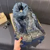 Novo Lenço Estampado Estilo Coreano de Algodão e Linho Imitado para Transmissão ao Vivo 2025 Cachecol Quente Clássico Europeu e Americano para Outono e Inverno com Xale