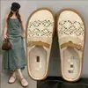 Pantuflas de Lino Cerradas para Mujer, Sandalias Transpirables Versátiles de Verano para Exteriores, Modelo Nuevo 2026 Mocasines Birkenstock