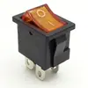 Interruptor Kcd1 Forma de Barco, Tres Pines Dos Posiciones, con Luz, Base de Latón 15*21 Interruptor Basculante de Encendido, Varios Colores